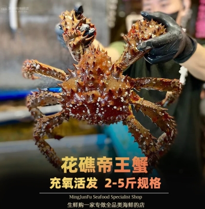 包活鲜活帝王蟹阿拉斯加长脚蟹水产海鲜大螃蟹皇帝蟹